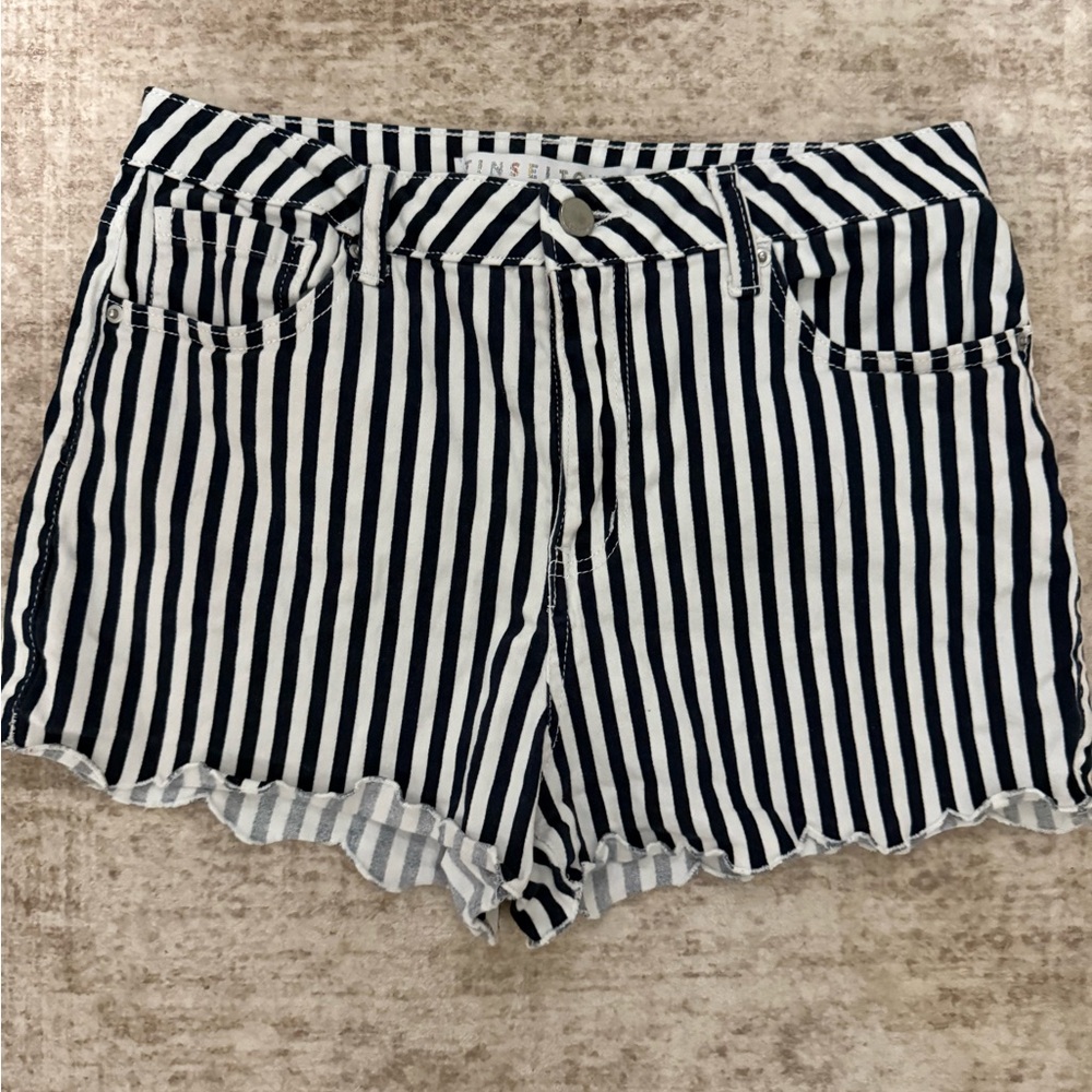 Navy and White Stripe Women’s Shorts